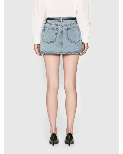 FRAME Blue Low Rise Denim Skirt