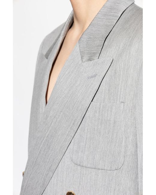 Amiri Gray Double Breasted Long Sleeved Blazer for men