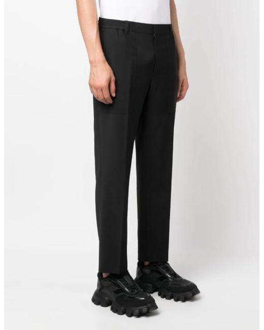 Helmut Lang Black Mid-Rise Straight-Leg Trousers for men