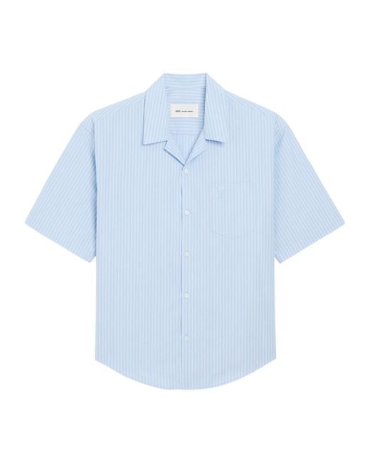 AMI Blue Ami Short Sleeve Ami De Coeur Boxy Shirt for men