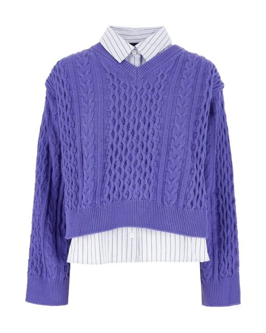 Juun.J Blue Layered Sweater
