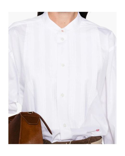 Victoria Beckham White Stand-Up Collar Shirt