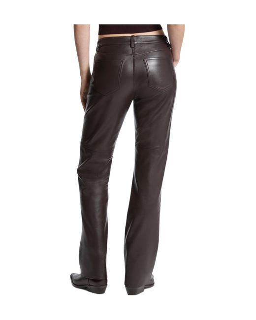 MICHAEL Michael Kors Black Straight-Leg Leather Pants