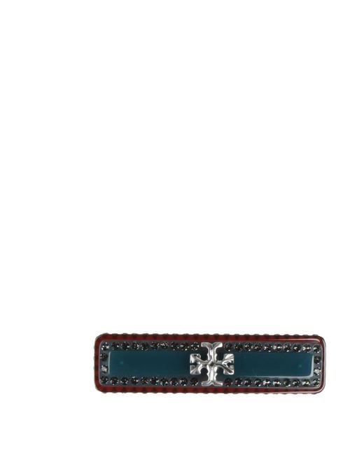 Tory Burch White Two-Color Crystal Hair Clip