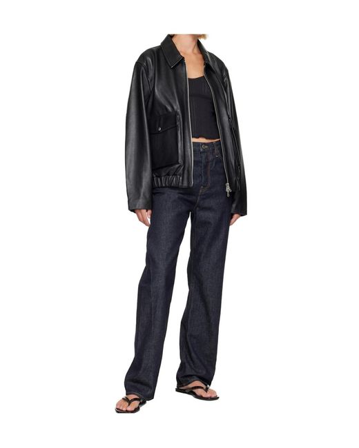 Citizens of Humanity Black Zip-Front Bomber Jacket