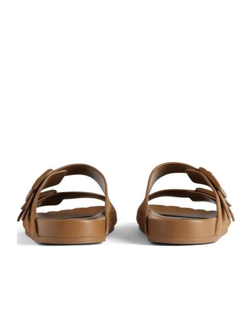 Balenciaga Brown Sunday Buckle Detailed Sandals for men