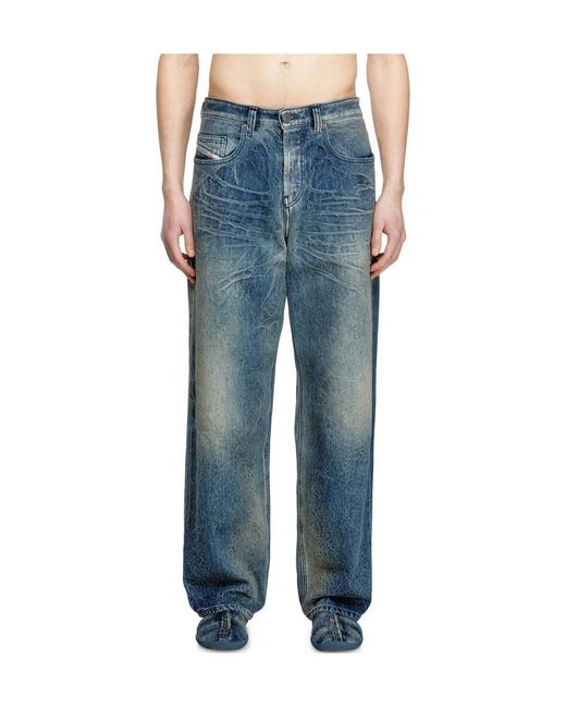 DIESEL Blue 2001 D-Macro Wide Leg Jeans for men