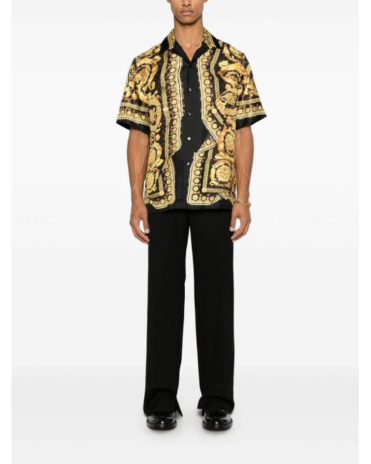Versace Metallic Wild Barocco Short-Sleeved Shirt for men