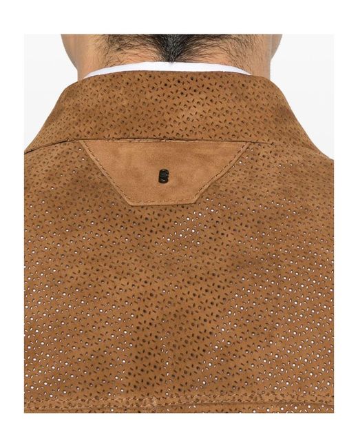 Salvatore Santoro Brown Long Sleeve Casual Jacket for men