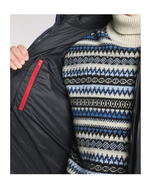 Fay Blue Quilted Down Hooded Jacket for men
