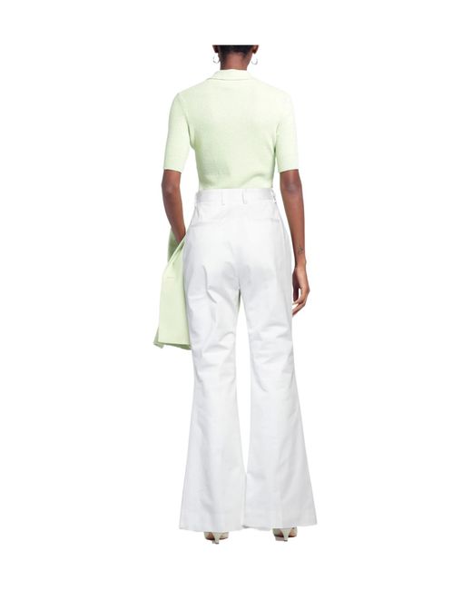 Dolce & Gabbana White Solid-Colored Woven Trousers