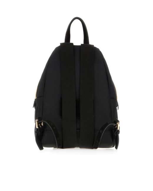 Moschino Black Small Logo-Plaque Backpack