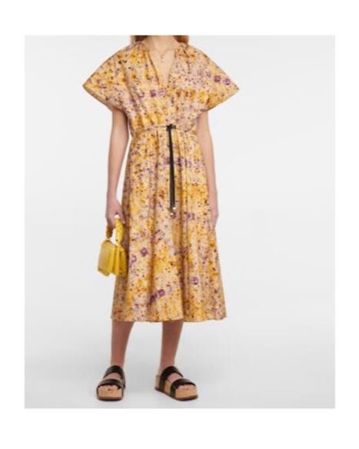 Altuzarra Metallic Romy Floral Cotton Midi Dress