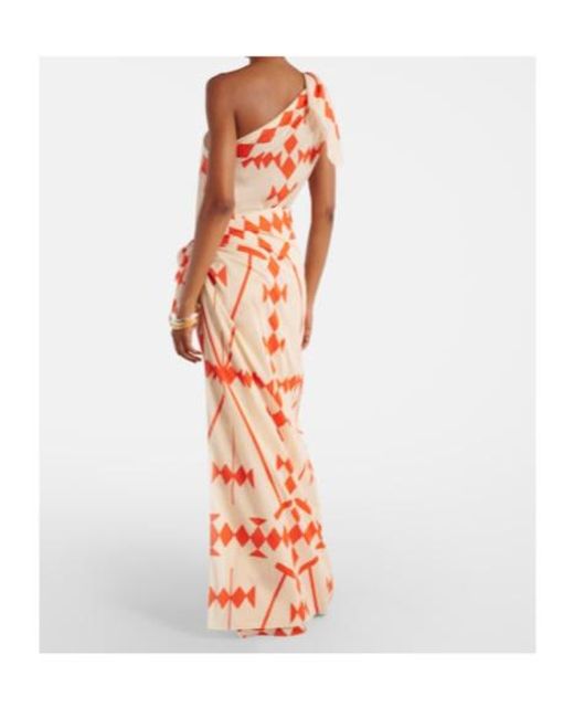 Johanna Ortiz White Printed Cotton Poplin Midi Dress