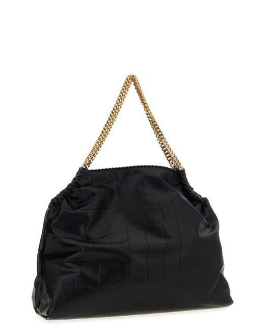 Stella McCartney Black Falabella Embossed Drawstring Tote Bag