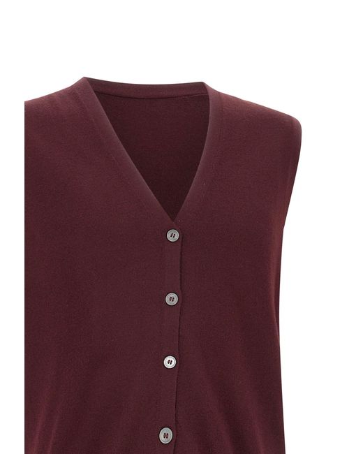 Gran Sasso Purple Buttoned Sleeveless Cardigan for men