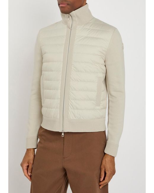Moncler White Quilted Wool And Shell Jacket for men