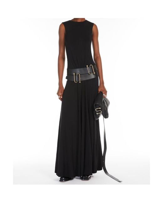Sportmax Black Attore Crewneck Sleeveless Dress