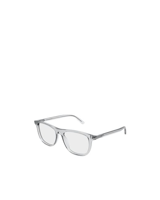 Gucci White Eyewear Square Frame Glasses for men