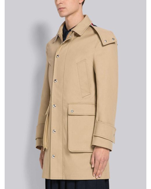 Thom Browne Natural Rwb-Stripe Parka Coat for men