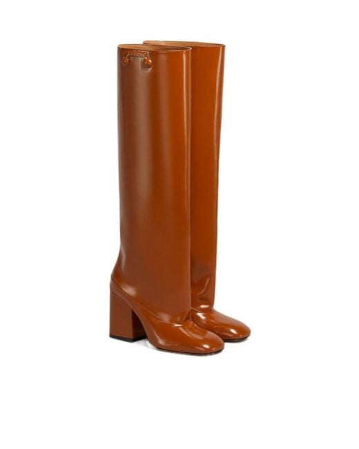 Marni Brown Trunkaroo Knee-High Boots