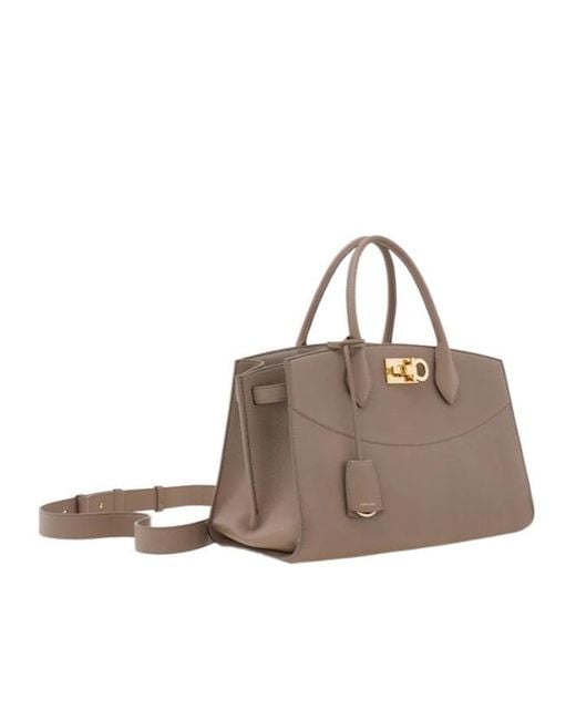Ferragamo Brown New Ferragamo Studio Soft Bag (L)