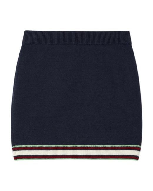 Casablanca Blue Embroidered-Logo Striped Shorts