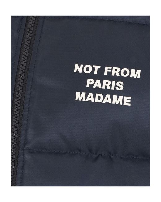 Drole de Monsieur Blue Drôle De Monsieur Slogan Padded Vest for men