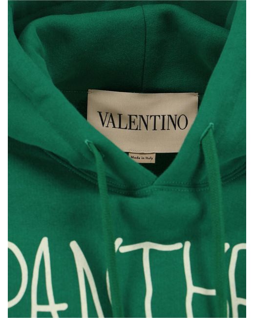 Valentino Green Animal Printed Drawstring Hoodie for men