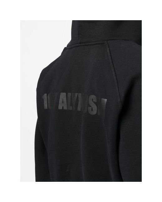 1017 ALYX 9SM Black 1017 9Sm Logo Printed Cropped Hoodie