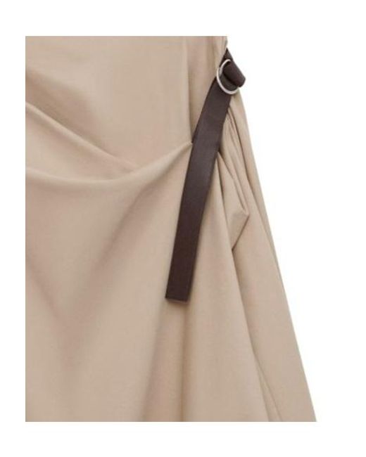Loewe Natural Cotton And Silk Belted Skirt