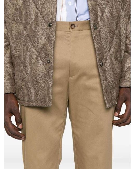 Etro Natural Frayed-Hem Trousers