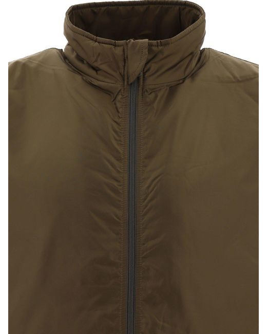 Aspesi Green Zip-Up Straight Hem Padded Gilet for men