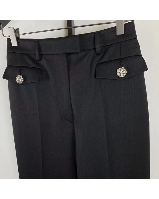 Prada Black Front Pocket Tailored Trousers