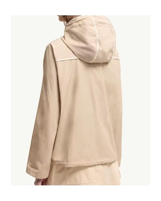 Moncler Natural Sarracenia Zip-Up Hooded Jacket