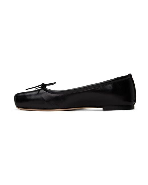 Aeyde Black Square Head Ballet Shoes