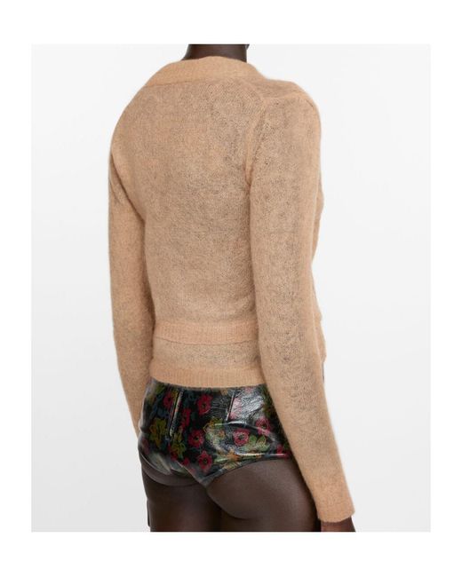 Acne Natural Layered Mohair Cardigan
