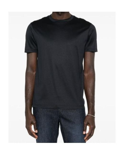 Emporio Armani Black Crewneck Short-Sleeved T-Shirt for men