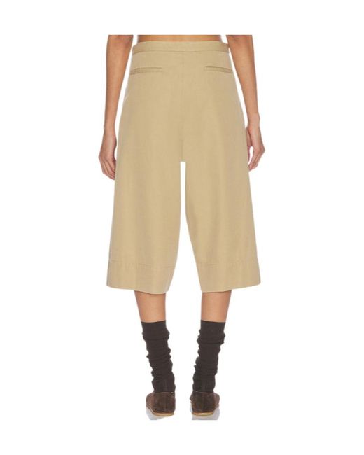 The Row Natural Pleated Wide-Leg Shorts