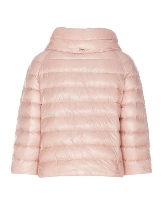Herno Pink Sofia Cropped Padded Jacket