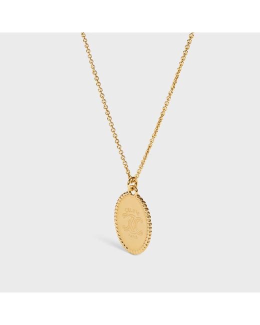 Céline Metallic Triomphe Medal Necklace