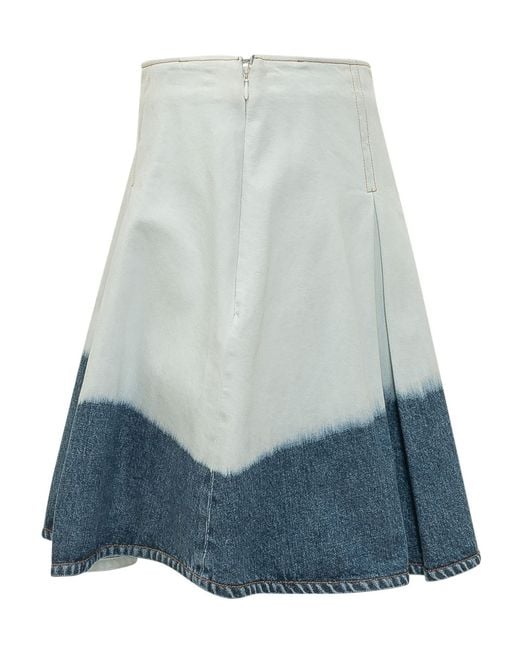 Marni Blue Dip-Dye Pleated Skirt