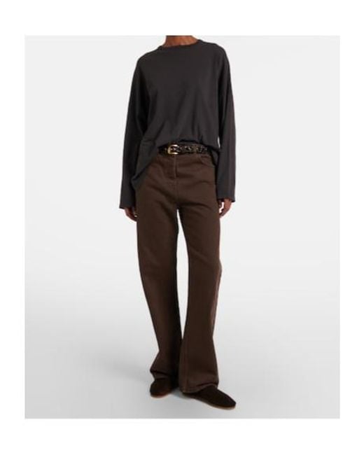 The Row Brown Perrick Suede Flats