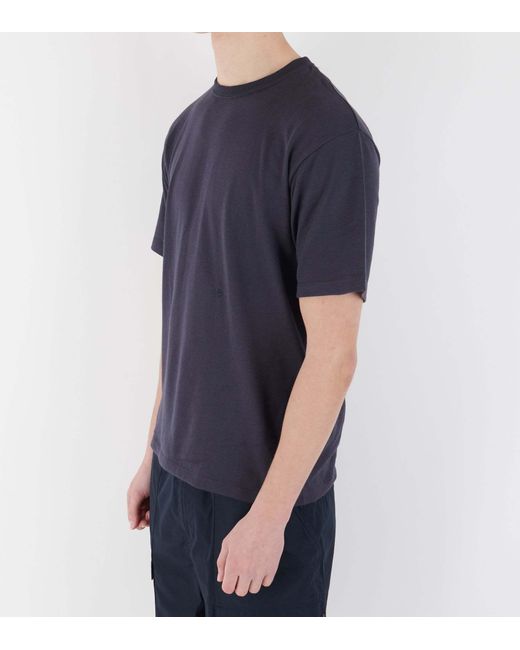 Nanamica Blue Loopwheel Coolmax Crew Neck T-Shirt for men