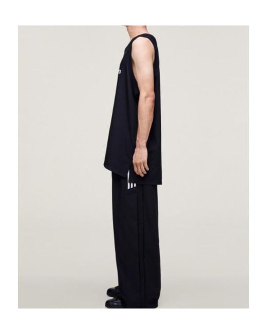 Y-3 Black Logo Printed Crewneck Tank Top for men