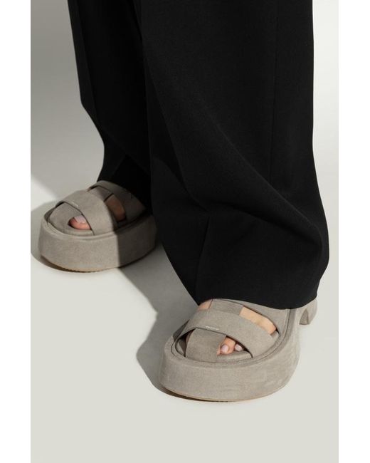 J.W. Anderson Gray Round Toe Flat Sandals