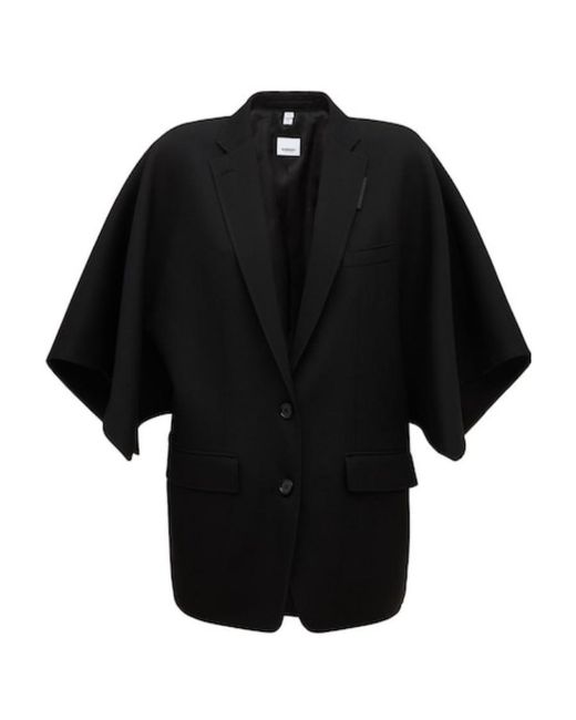 Burberry Black Extra-Large Cut Wool Casual Jacket