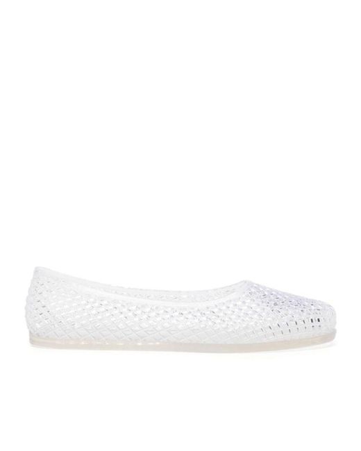 Ancient Greek Sandals White Iro Jelly Ballerina Shoes