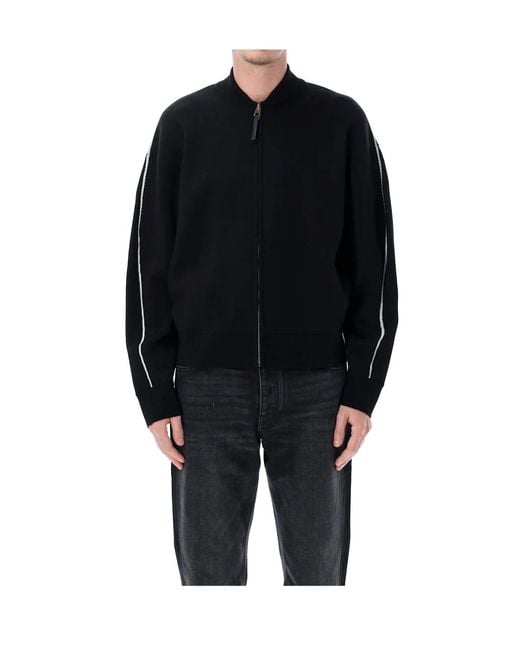 Givenchy Black Logo-Intarsia Knitted Jacket for men