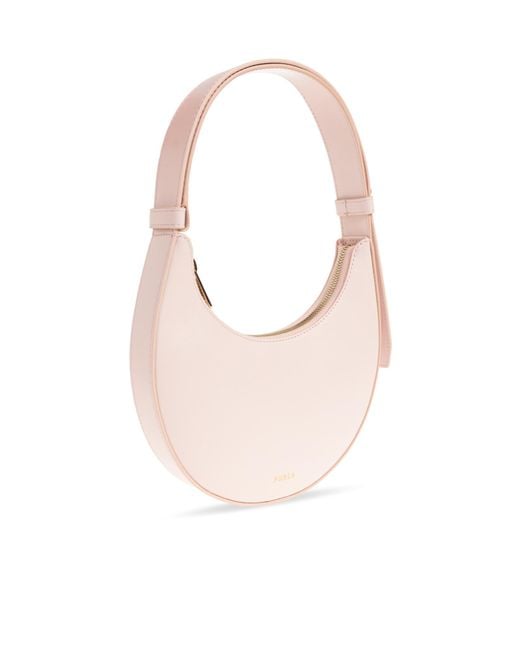 Furla Pink Delizia Logo Printed Mini Shoulder Bag